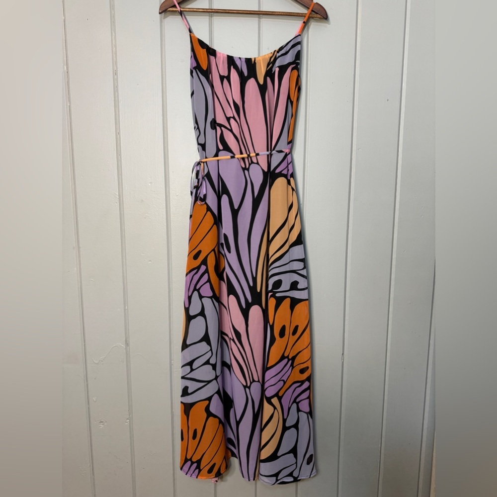 Sam Edelman Pink Lavender Orange Floral Maxi Dress